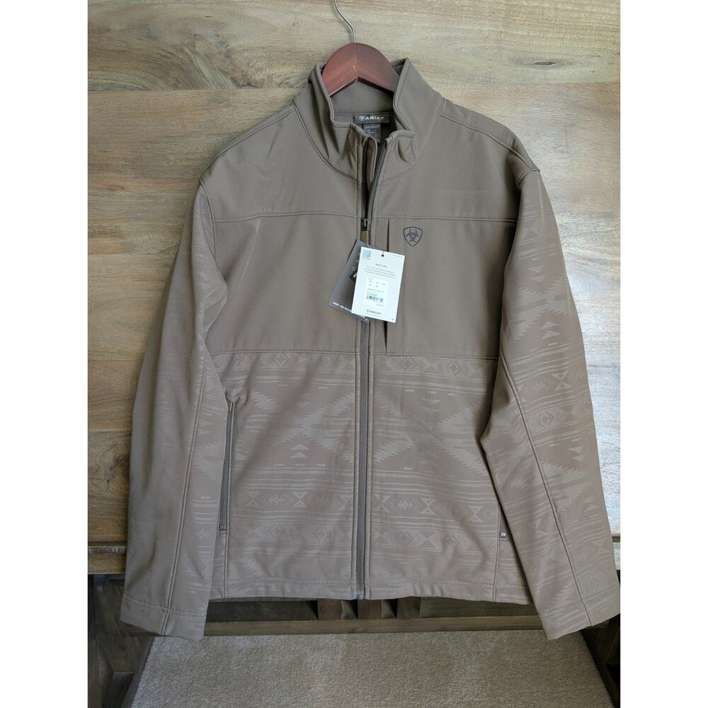NWT Ariat Vernon Softshell Jacket Men's Large Khaki Southwest Full Zip 10062599